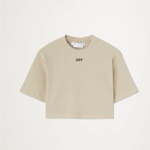 Off-White Stamp Ribbed Cropped Tee